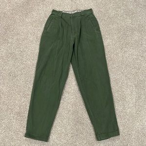 Vintage Pleated High Waisted Cotton Straight Leg Pants 90s Y2K